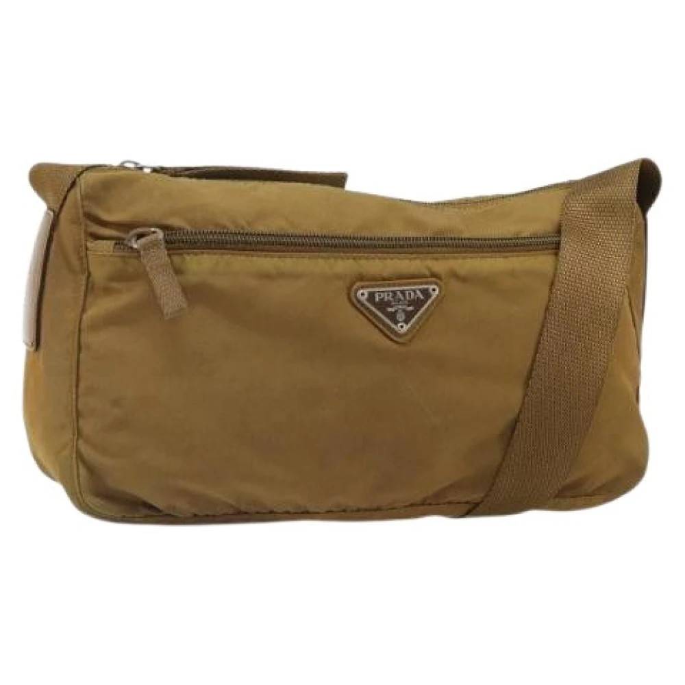Prada Vintage Pre-owned Vintage Cross Body Taske - Vintage - Dame - Beige - ONE SIZE - Nylon