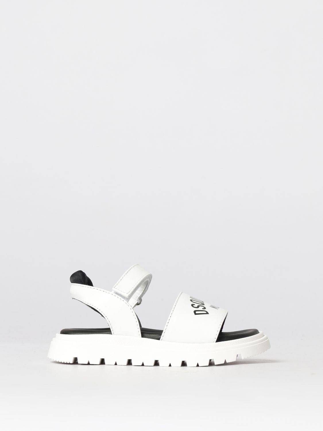 DSQUARED2 Leder-Sandalen mit Logo-Print - 32