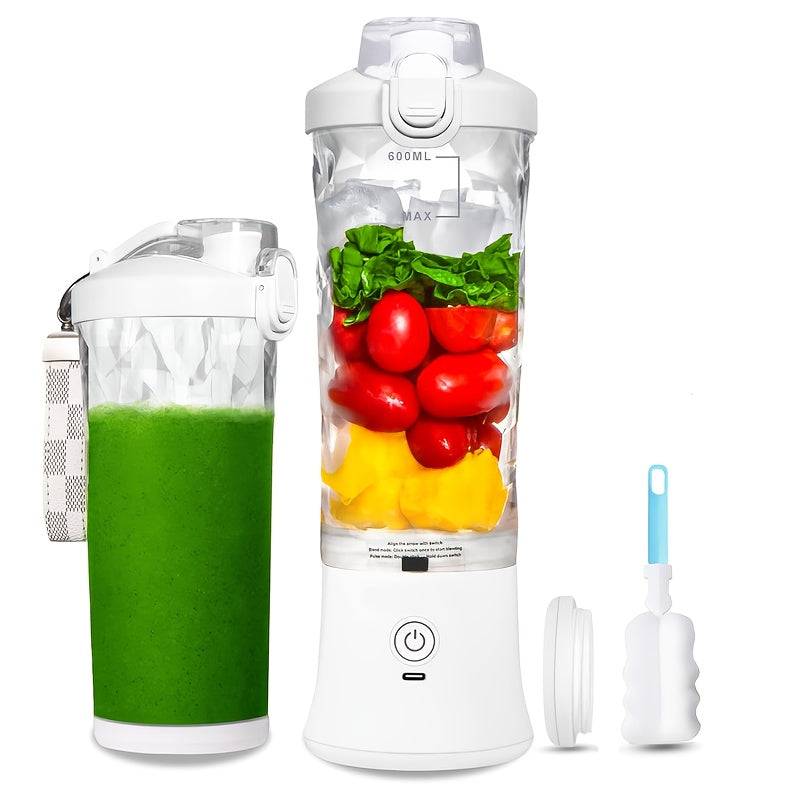 1pc, 20oz Portable Blender with USB Rechargeable Battery, Dual Modes for Smoothies and Fresh Juice, Compact Design for On-the-Go Nutrition - White