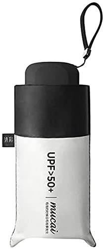 OAICIA Paraply stormsäkert litet fickparaply vindsäkert UV-skydd ultralätt paraply vikbart robust miniparaply för män, barn, kvinnor, Vit, 88 x 51 cm