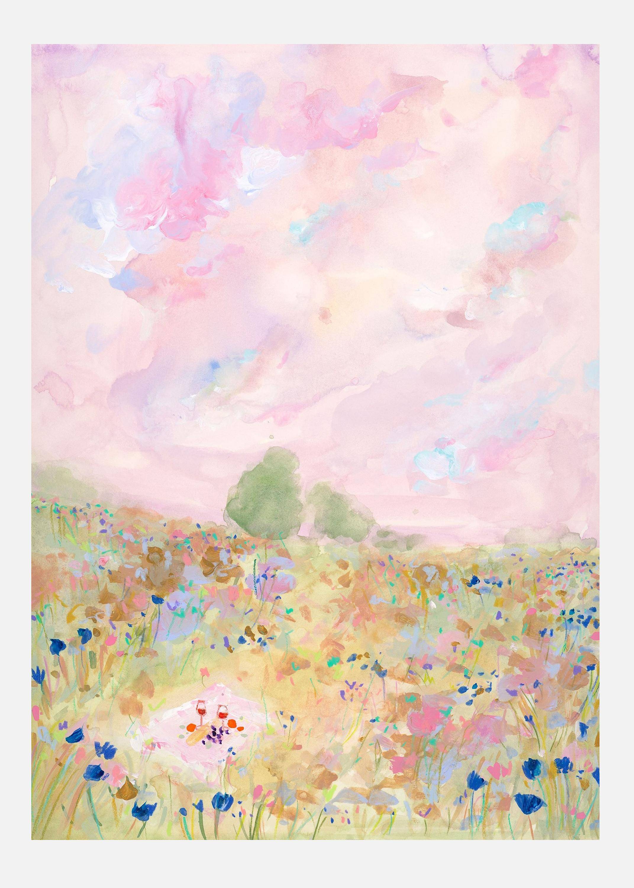 Pastel Meadow Bliss Canvastavla (100x140 cm)