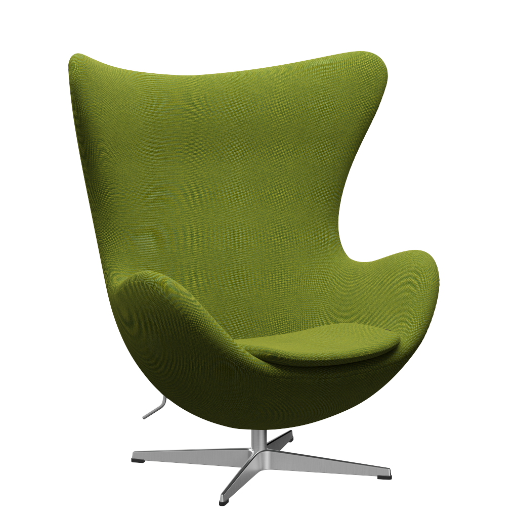 3316 Ægget loungestol, stel i børstet aluminium af Arne Jacobsen Hallingdal - 980 Green - Jacobsen Plus