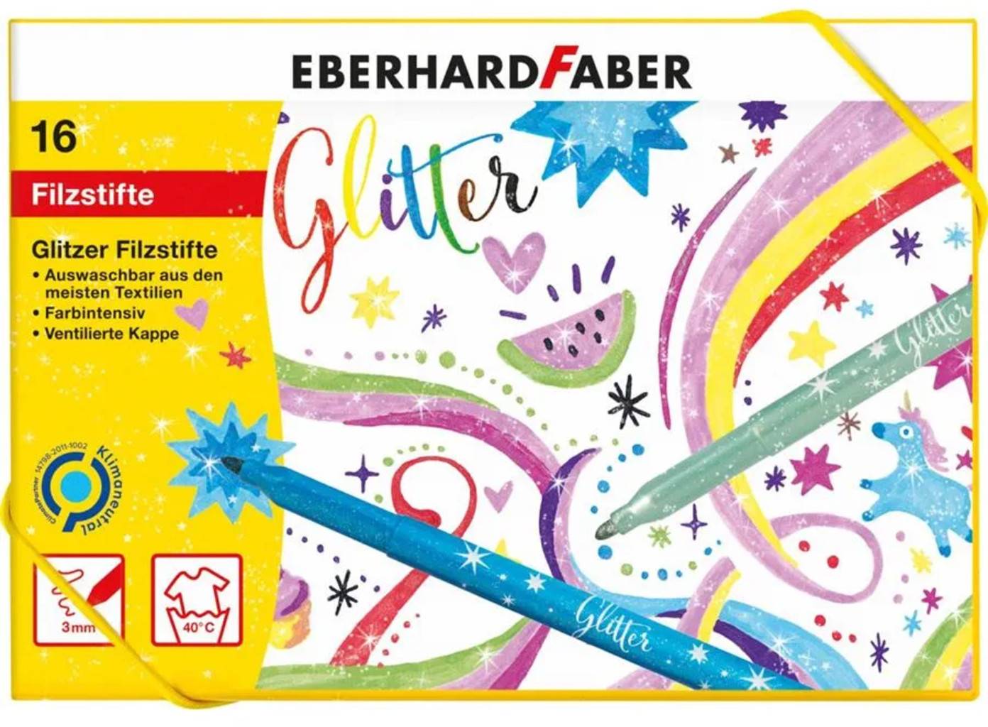 Eberhard Faber Glitterpastellfiberpennor 16 st