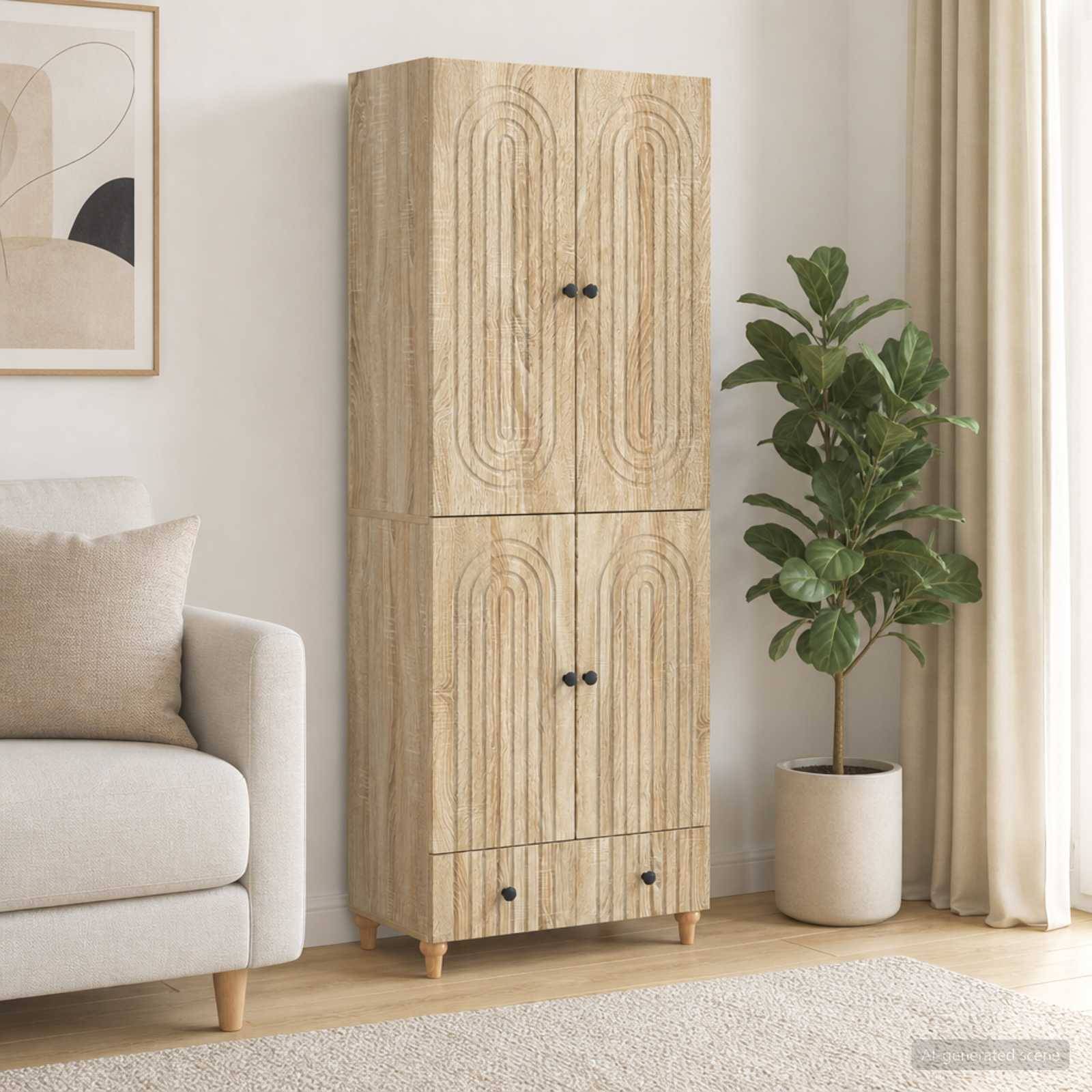 vidaXL Skåpset 2 pcs 66 x 34,5 x 95 cm Konstruerat trä