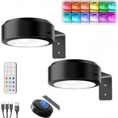 Uppladdningsbar trådlös tavla, vägglampa inomhus med fjärrkontroll, LED-tavla, ljusbatteri, USB-display, självhäftande LED-spotlight, för garderobsbibliotek, bild