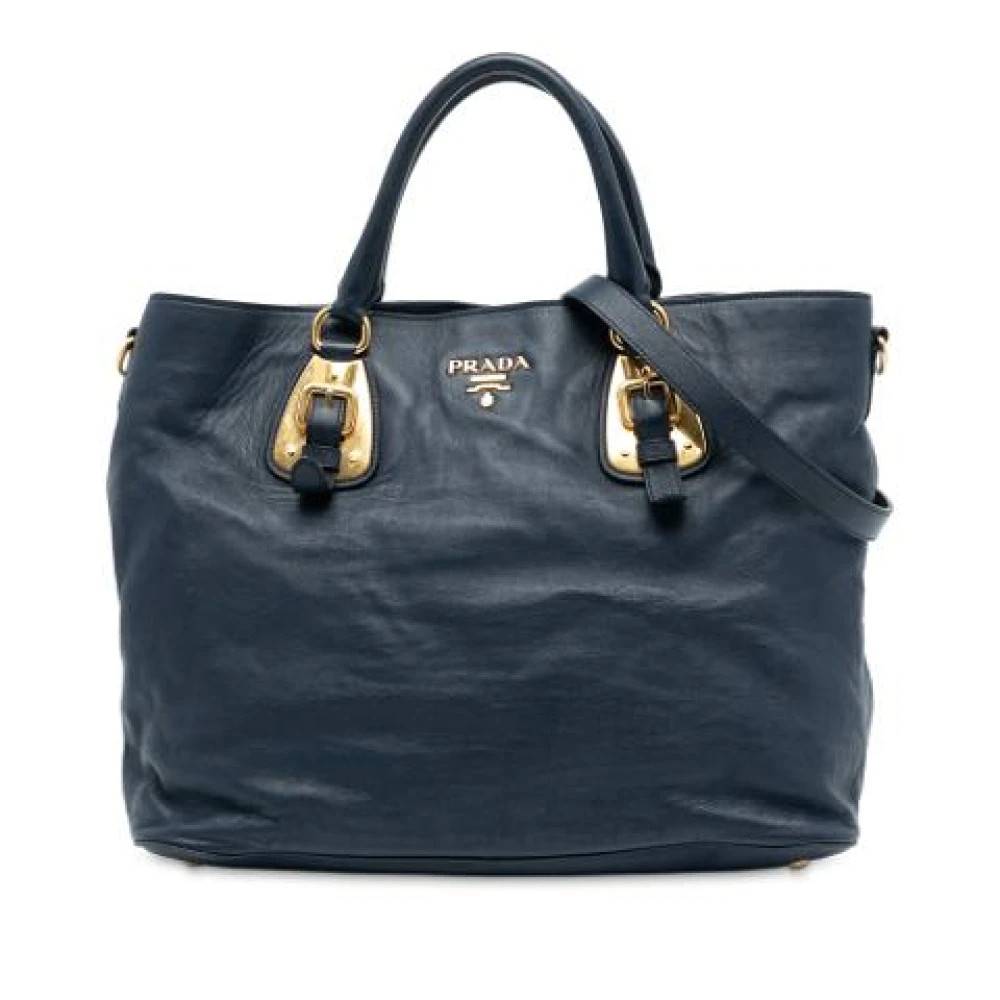 Prada Vintage Pre-owned Vintage Tote Bag - Vintage - Dame - Blå - ONE SIZE - Læder