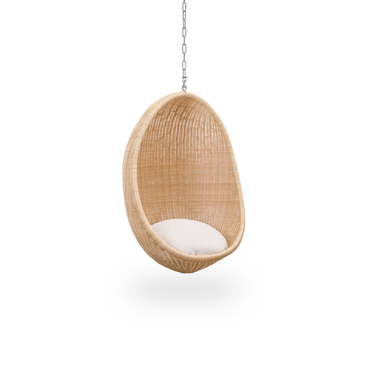 Hanging Egg Junior Hængestol - Natural core weave | Rattan frame / A623 | Crumble | White