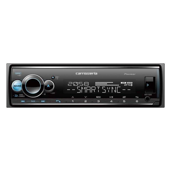 Pioneer Bilstereo MVH-6600 1DIN Bluetooth USB iPod iPhone AUX DSP Carrozzeria (1 räkning)