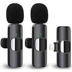 Lavalier Trådlös mikrofon för iOS, trådlös minimikrofon för inspelning, livestreaming, YouTube, TikTok, Facebook, Plug & Play, ingen app och Bluetooth krävs