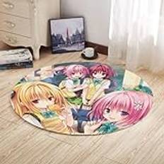 Anime Lala Satalin Deviluke rund matta Kotegawa Yui/Golden Darkness tecknat tryck badmatta halkskydd mattor för sovrum vardagsrum dekor