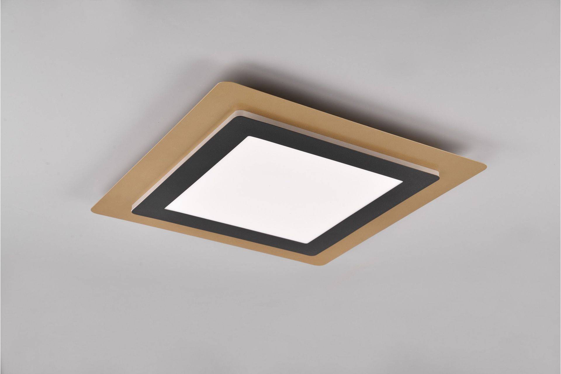 Trio Lighting Morgan LED Plafond 45x45 cm mattsvart/ guld - Matt svart/Guld Plafond