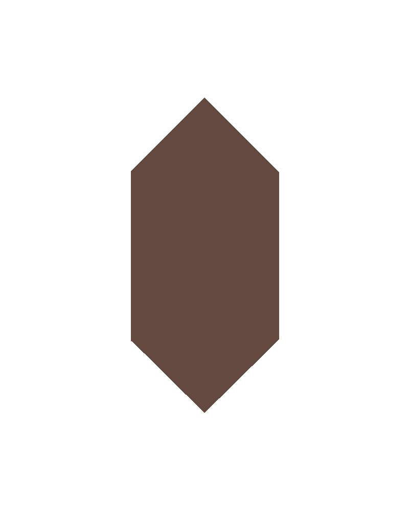 Fliser - Hexagondiamant 7 x 15 cm chokoladebrun