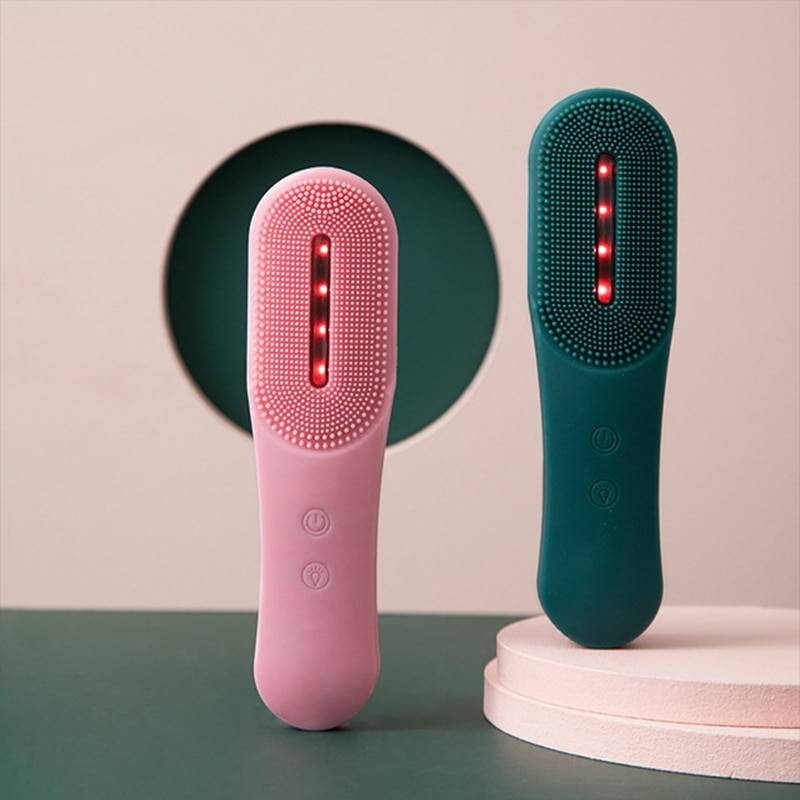 Ipx 7 silikon vattentät ultraljud vibrationsrengöringsborste, ta bort pormaskar, porrengöring, ansiktsmassage skönhetsinstrument - cyan