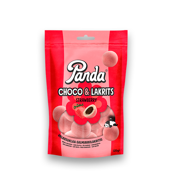 Panda Choco Lakrits Strawberry 120g 09.10.2026