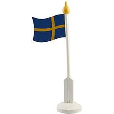 Flagga - Bordsflagga i trä med fot - 37 cm