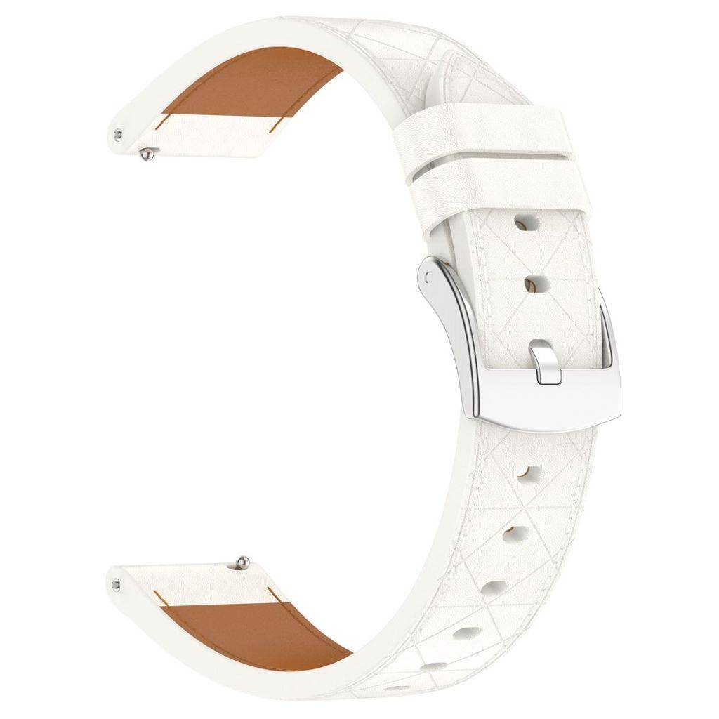 Garmin Venu 2 Plus/Samsung Galaxy Watch7 og andre. Urrem i ægte læder – hvid