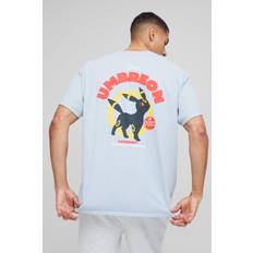Mens Grey Oversized Umbreon Pokemon Graphic License Washed T-Shirt