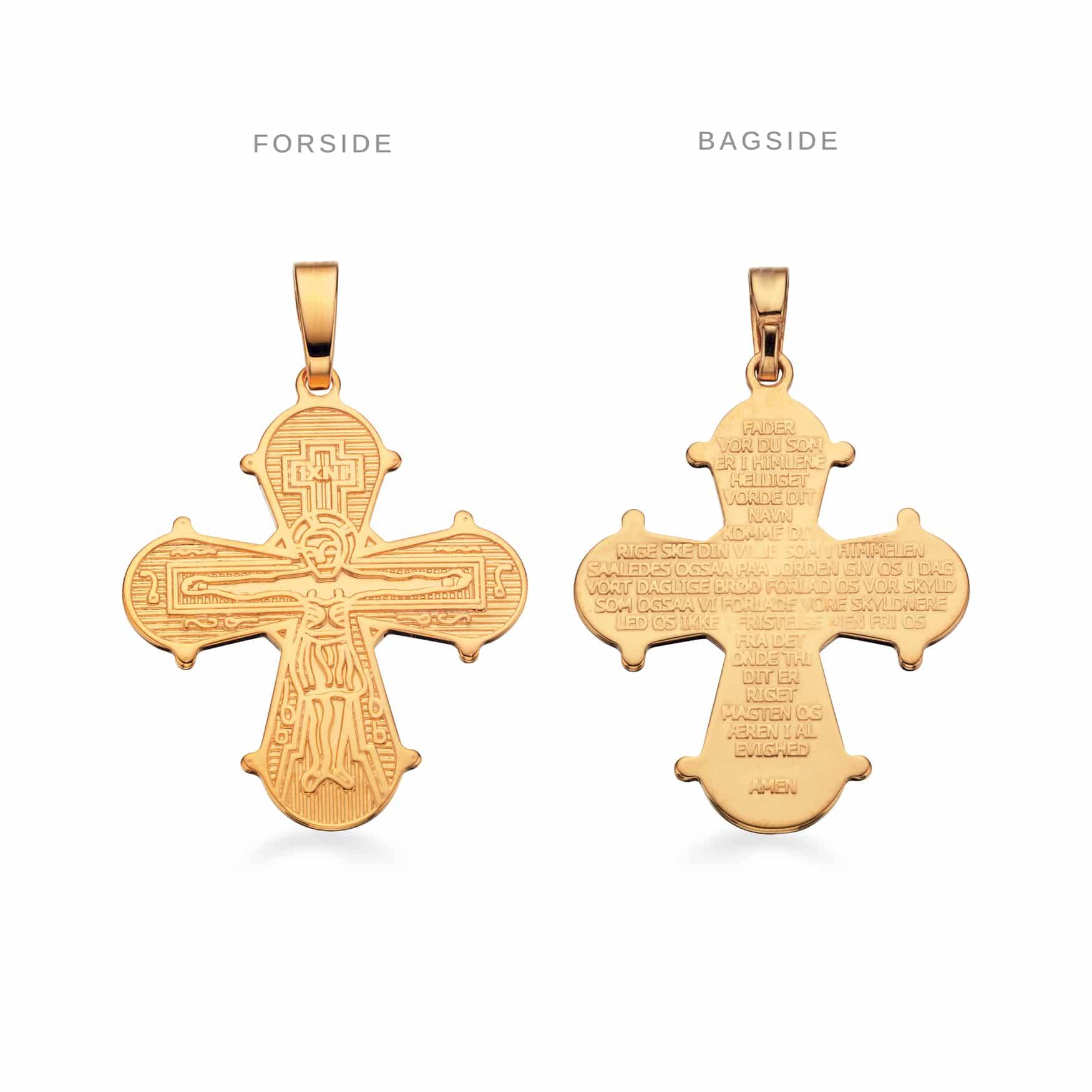 Scrouples Dagmarkors Med Fadervor Forgyldt Sølv 21x19mm 25502F.
