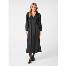 Neo Noir Coco Soft Satin Dress Kvinde Black Midi Kjoler Str 34 - hos Magasin