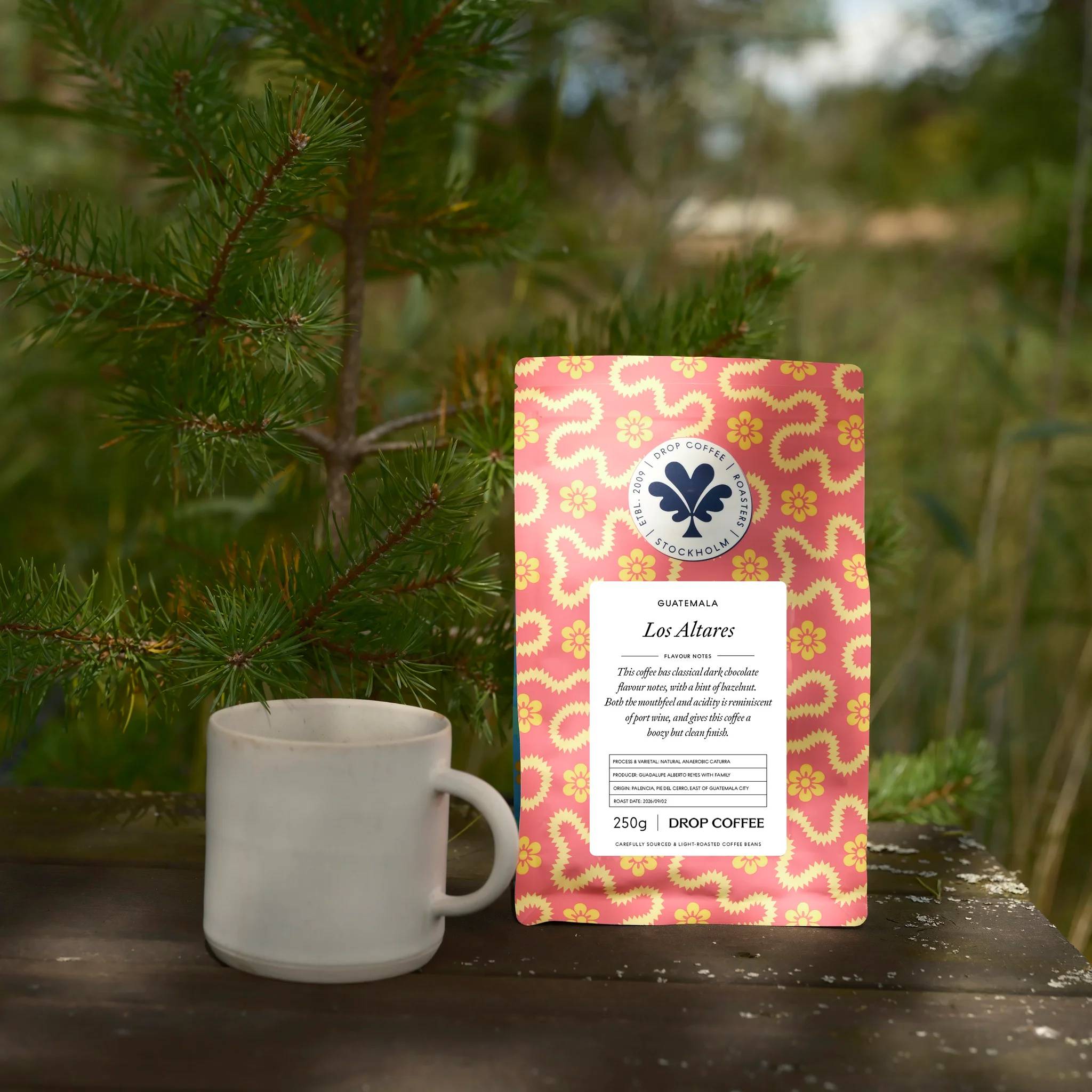 Drop Coffee - Los Altares - Anaerobic Natural Caturra - Guatemala - Ljusrostade hela kaffebönor - 250g