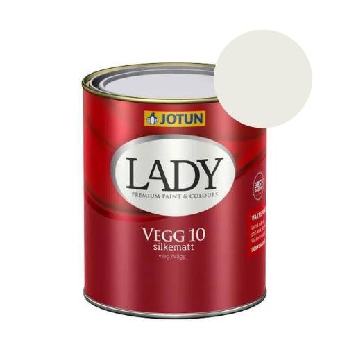 TILBUD: JOTUN LADY Væg 10 Vægmaling 0,68 l. (Glans 10). Farve: 1759 Lys Råhvid Ny.