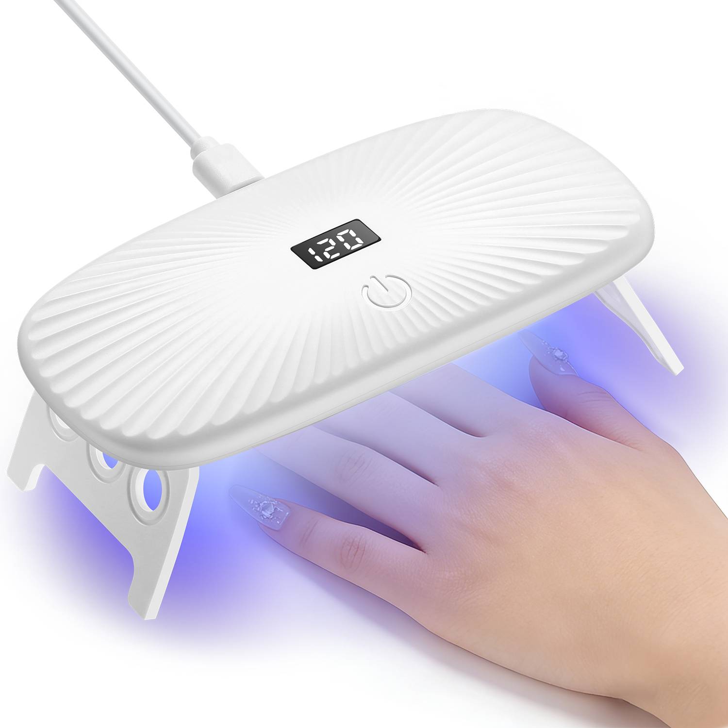 2-in-1 Handheld & Desktop UV Nail Lamp: Dual-Wavelength Fast Curing with 4-Timer Settings & Portable Design