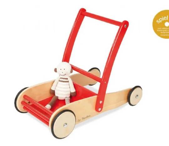 Pinoli Gåvogn Massiv træ, Rødlakeret Pinolino Baby Legetøj 026806