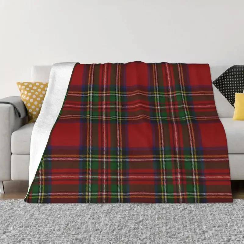 Buffelrutigt Julmönster Filt Mjuk Fleece Vår Höst Varm Flanelltextur Geometriska Plädar Sängtäcke#