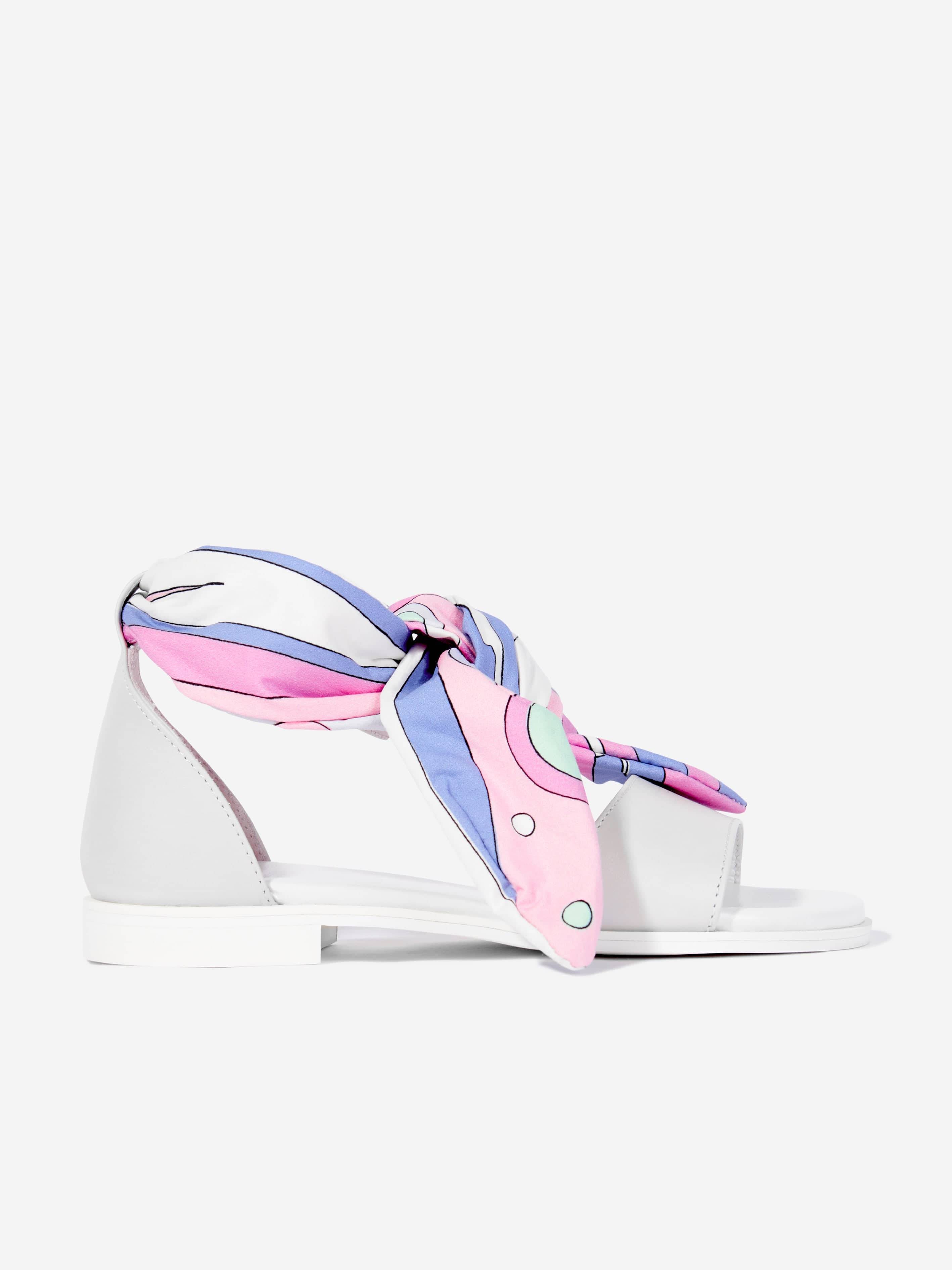 PUCCI Girls Leather Fontane Sandals in Ivory - Ivory / EU 32 UK 13 (EU 32 UK 13)