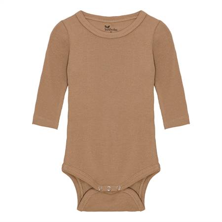 BIRKHOLM Langærmet Rib Body Cafe Latte Brun