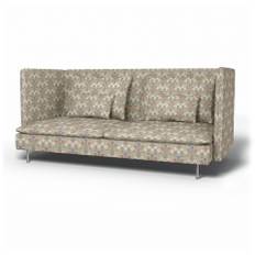 IKEA - Söderhamn 3 Seater Sofa Cover with High Back, Sippor Blue/Orange, BEMZ x BORÅSTAPETER COLLECTION - Bemz
