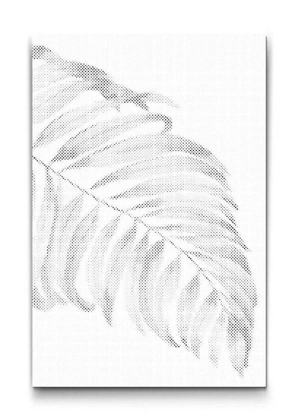 PALMBLAD | PRICKMÅLNING - 80x120 cm / Premium Inramad (Klar att hänga) / Guld