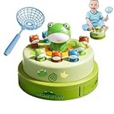 Little Green Frog Toy - Frog Catapult Game, ljud och ljusgrön Frog Bouncing Toy | barn studsande groda leksak