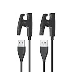 Sinoacc Laddare för Garmin Forerunner 35 235 230 630 645 Music 735XT, Approach S20 G10, Vivomove HR, Lily Watch laddare ersättningsklämma sync datakabel (2-pack, 1 fot/1 m)