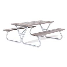 Bord bænkesæt Robust, LxBxH 1750x1800x730 mm, massivt træ, grå