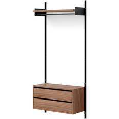 New Works - Wardrobe Vägghylla 1 Skåp Med Lådor - Valnöt