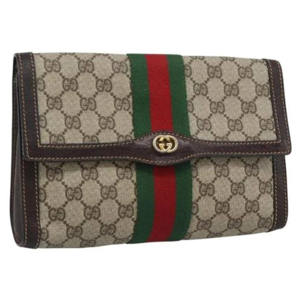 Gucci Vintage Pre-owned Vintage Clutch Taske - Vintage - Dame - Brun - ONE SIZE - Uld