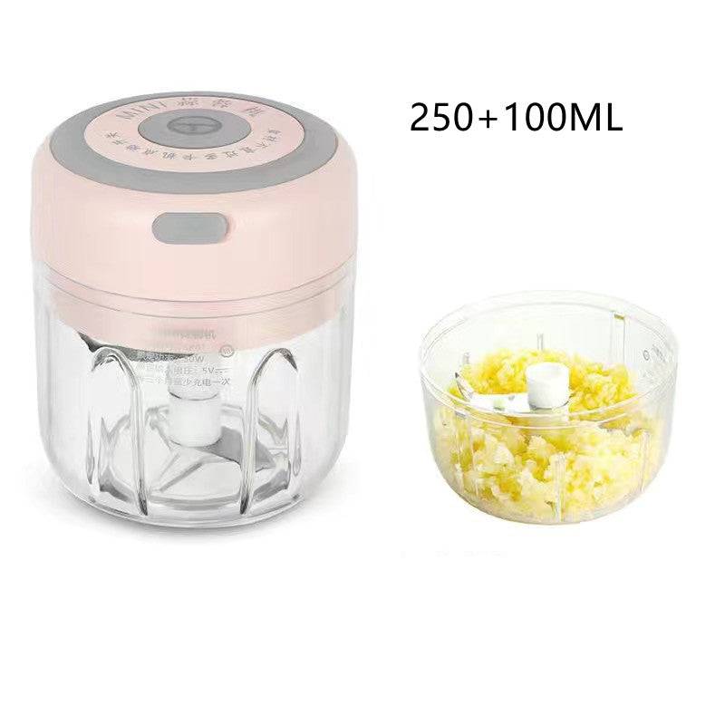 Mini Electric Garlic Chopper USB Charging Ginger Masher Machine Sturdy Durable Chili Vegetable Crusher Kitchen Tool - Pink high cup350ML / USB