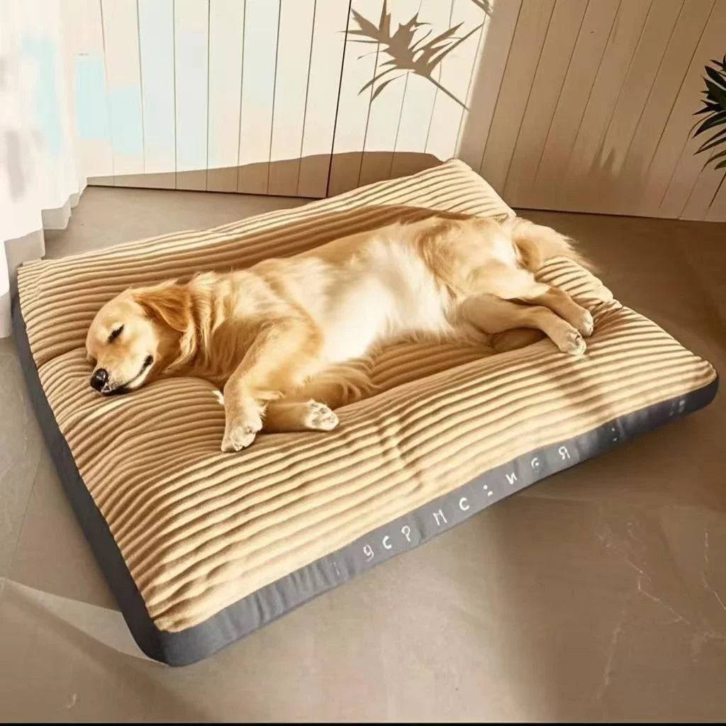 Corduroy Dog Bed Mat – Thick Washable Sofa Pad for Medium & Large Dogs - Khaki / XL 78x58x7cm / SP