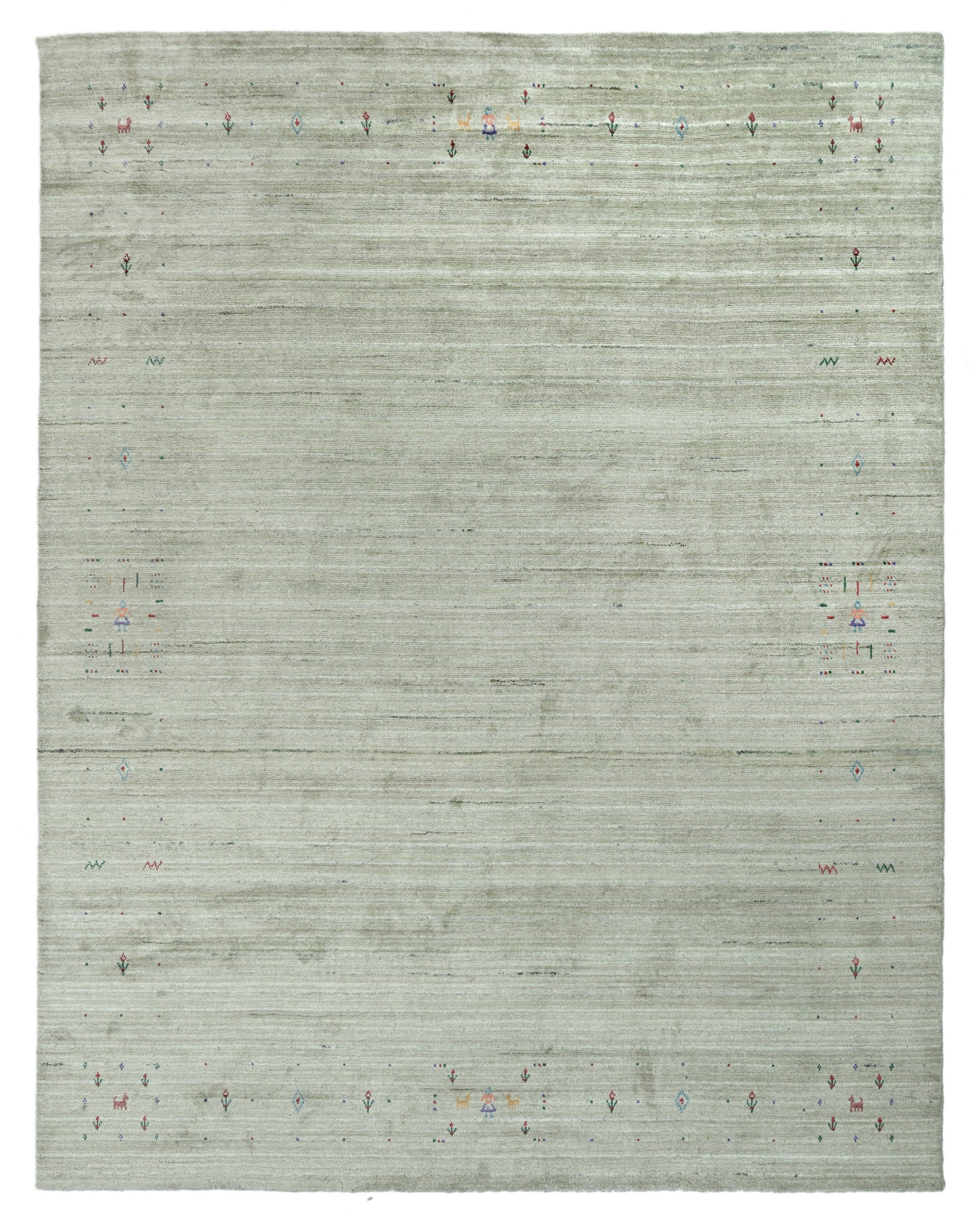 Bamboo Gabbeh Matta 240x300 Modern Matta Grön