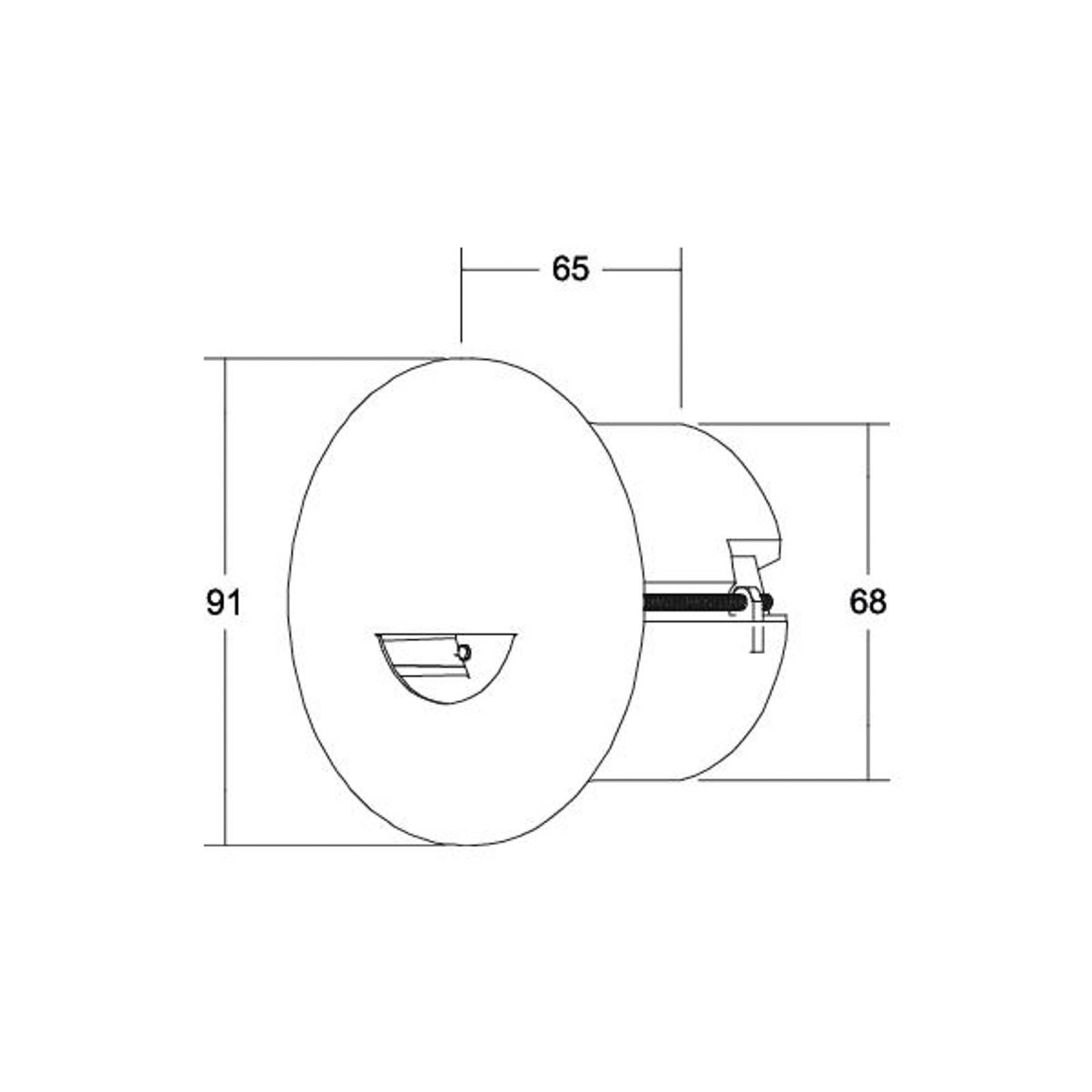 BRUMBERG Adapt wall LED-inbyggnadsspot, vit matt Wall, Vitt / opal, Hall, Aluminium / grå / zink, Väggspotlights