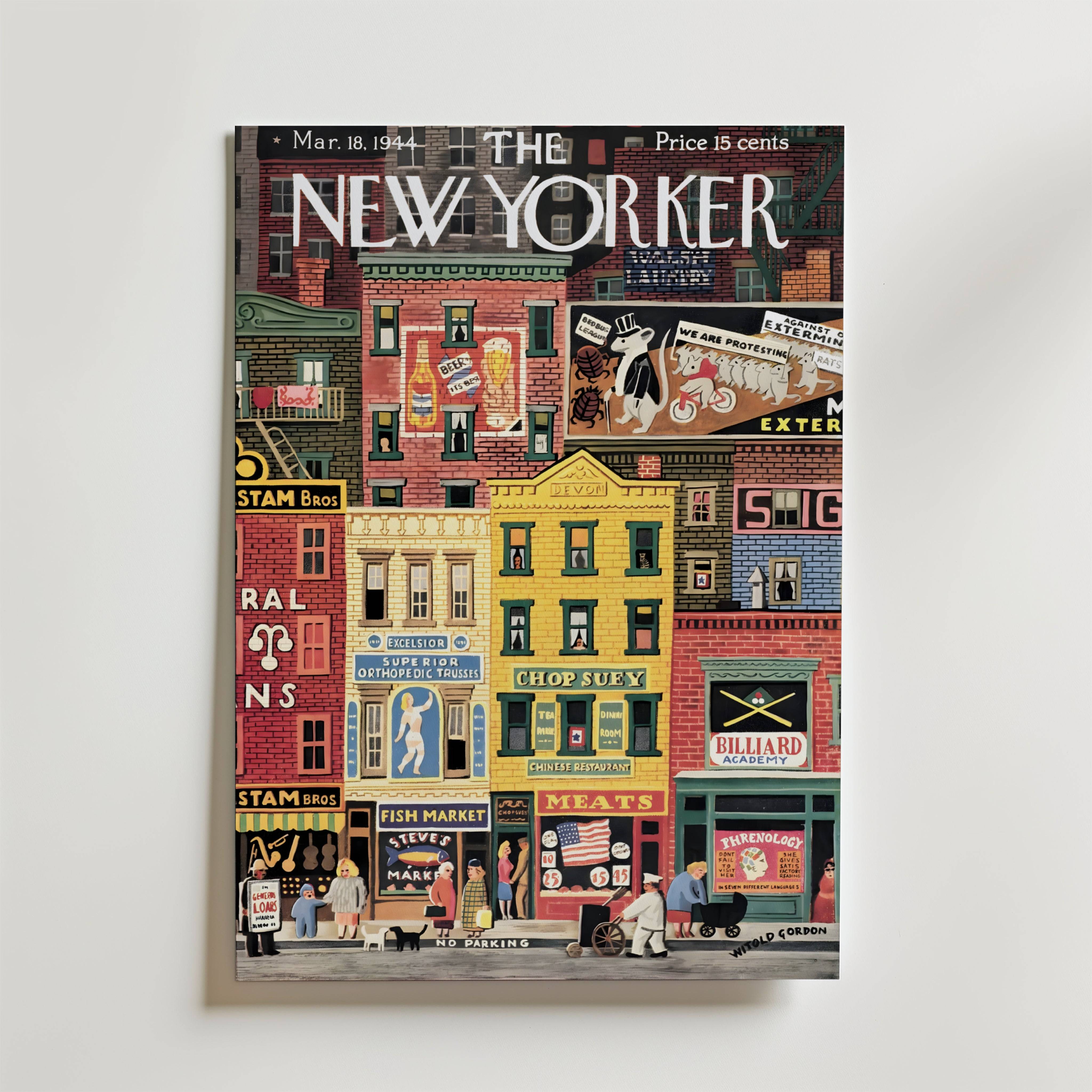 New Yorker City Blocks 1944 Poster - Premium Canvas 30x40 cm
