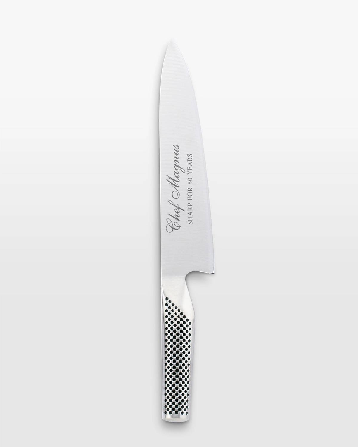 Global kniv med gravering, G-2 Kokkekniv 20 cm