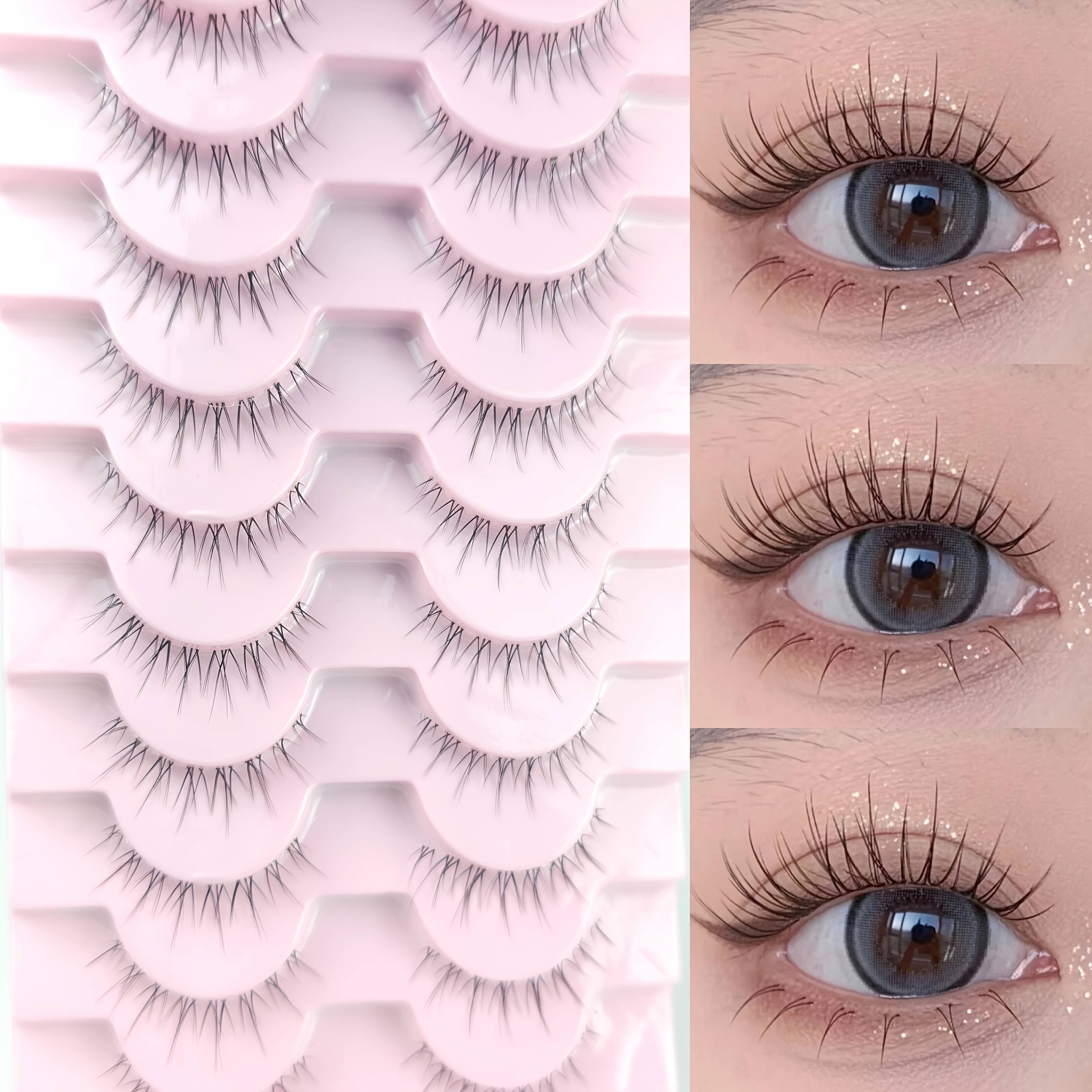 TEMU 5/10 For Transparent Style False Eyelashes With Small Flames, Reusable And Super Natural For. Adorable And Pure -style Eyelashes That Are Essential For Goddess Parties