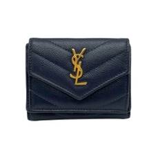 Yves Saint Laurent Vintage, Pre-owned, Dame, Blå, ONE SIZE, Tyl, Pre-owned Laeder punge - ONE Size