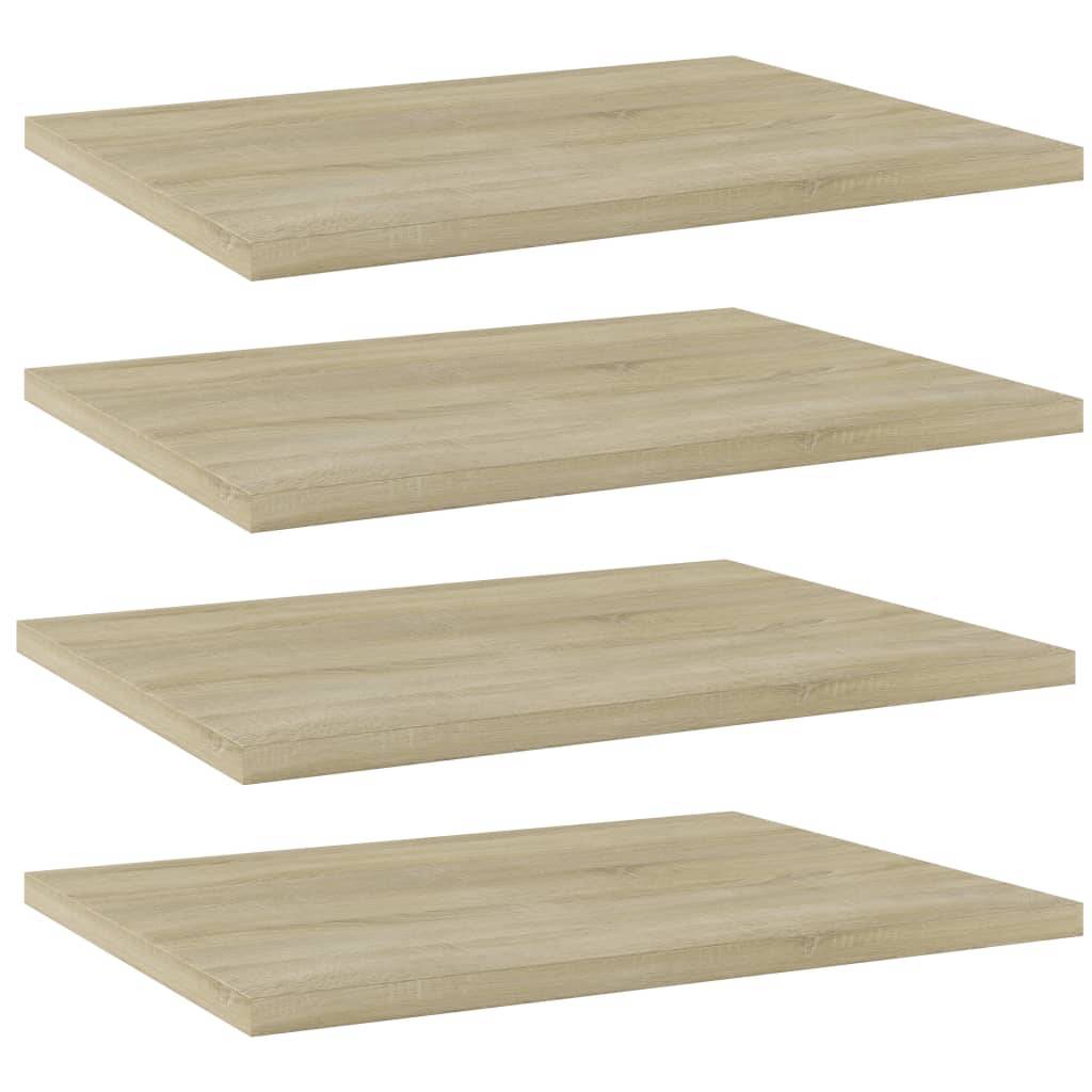 vidaXL boghylder 4 stk. 40x30x1,5 cm konstrueret træ sonoma-eg