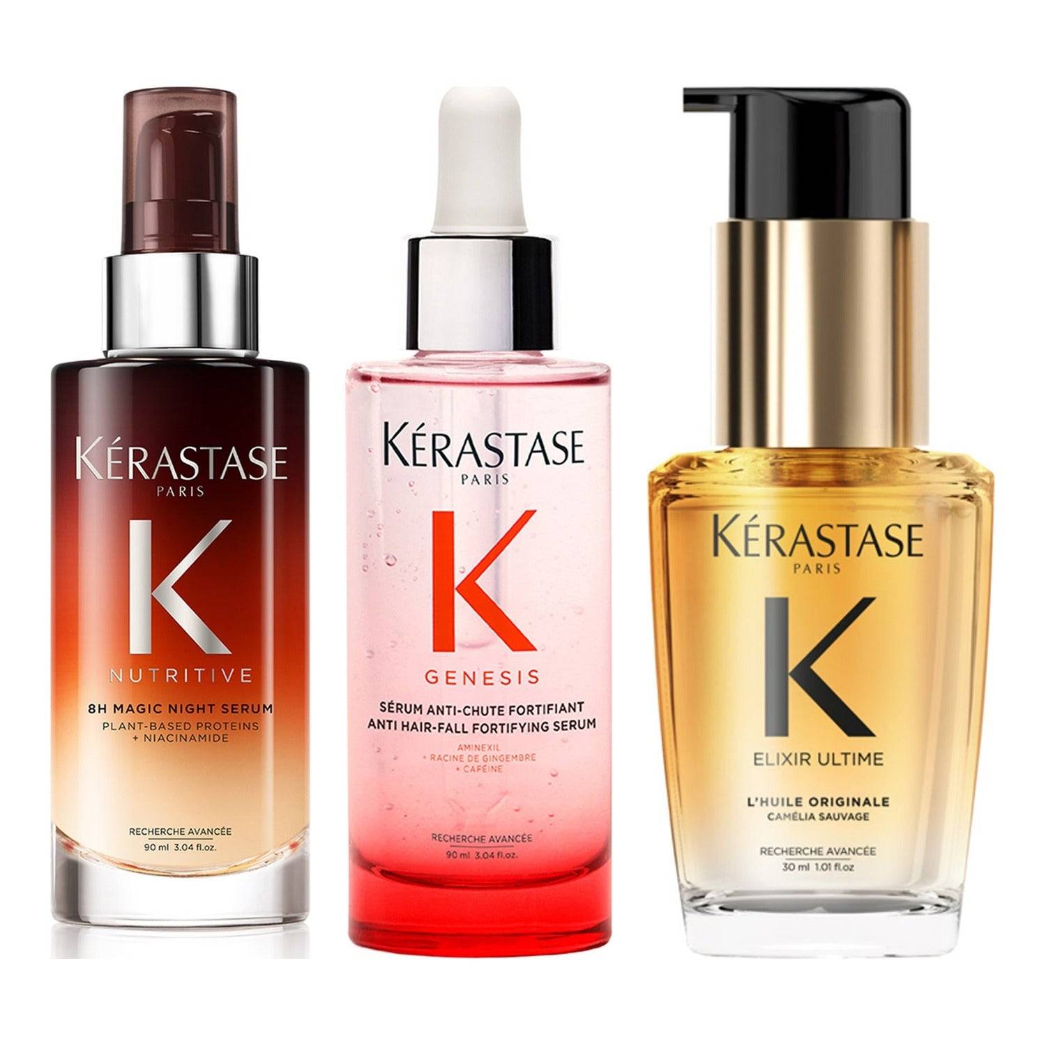 Kérastase Treatment Trio Overnight Serum, Scalp Serum & Hair Oil