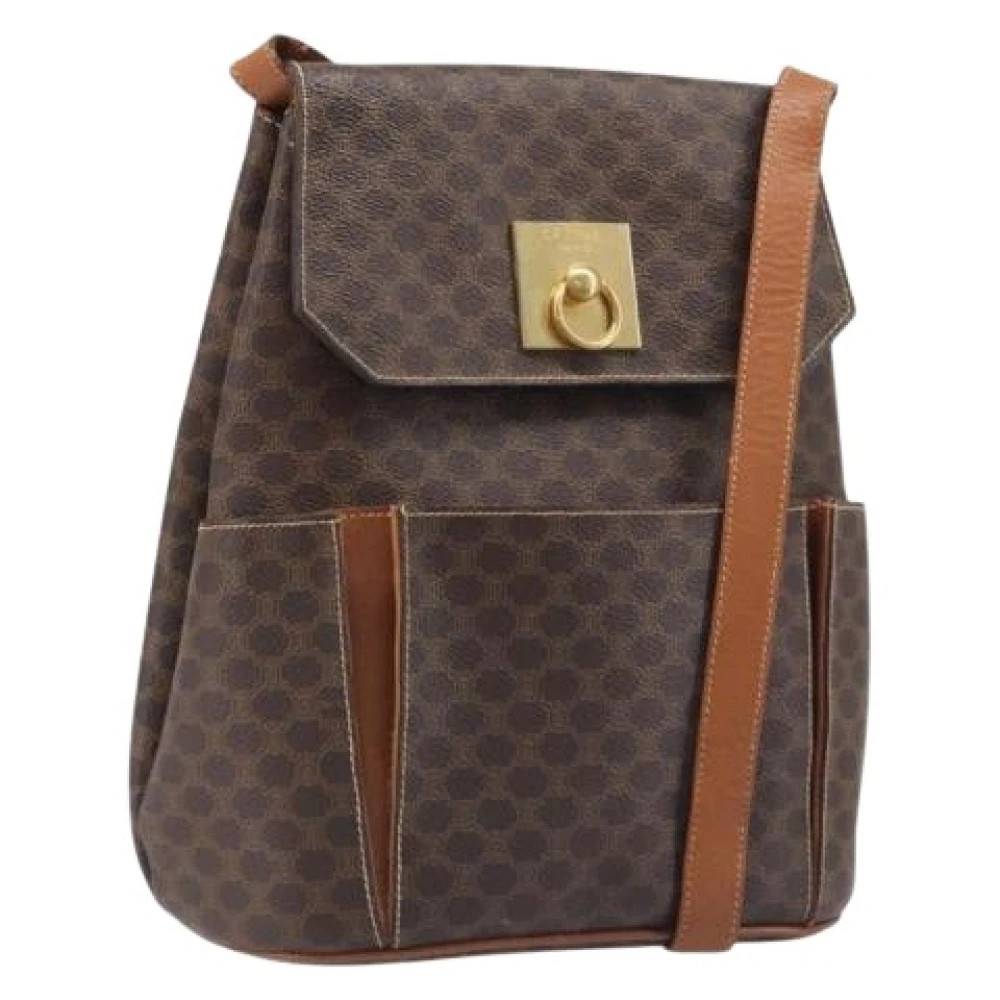 Celine Vintage Pre-owned Vintage Macadam Skuldertaske - Vintage - Dame - Brun - ONE SIZE - Uld