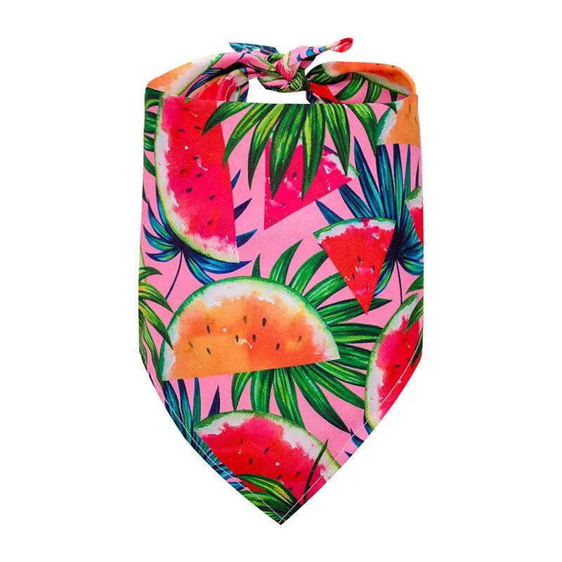 Printed Bandana Scarf for Dogs - Tropical Watermelon / S-40x28x28cm / SPC (S-40x28x28cm)