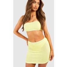 Premium Kort Badkjol Med Struktur, Yellow - L